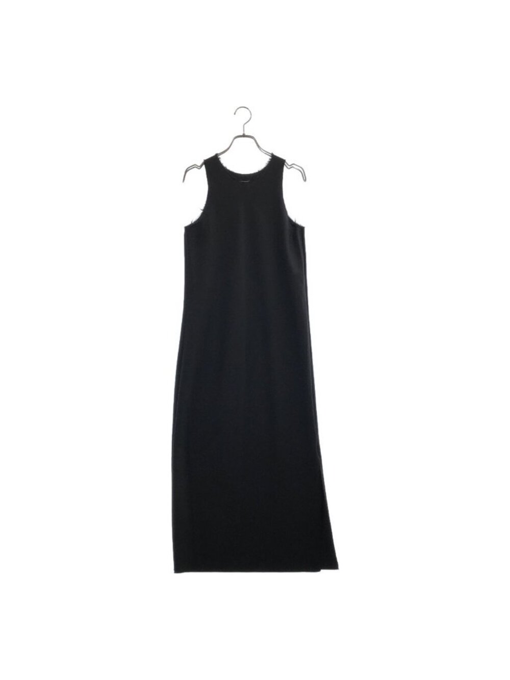 Loro Piana Gabriela Coll Garments Super Wool Cut Off Sleeveless Dress Black M